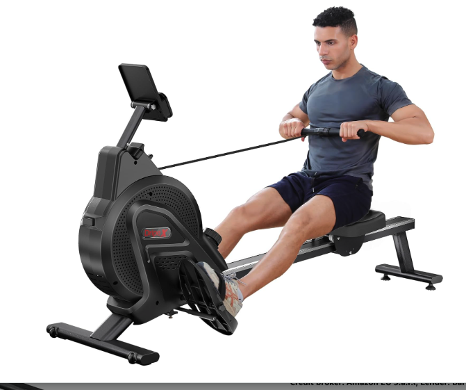 Dripex Magnetic Rowing Machine for Home Use with Aluminum Slide Rail, 16 Adjustable Resistance